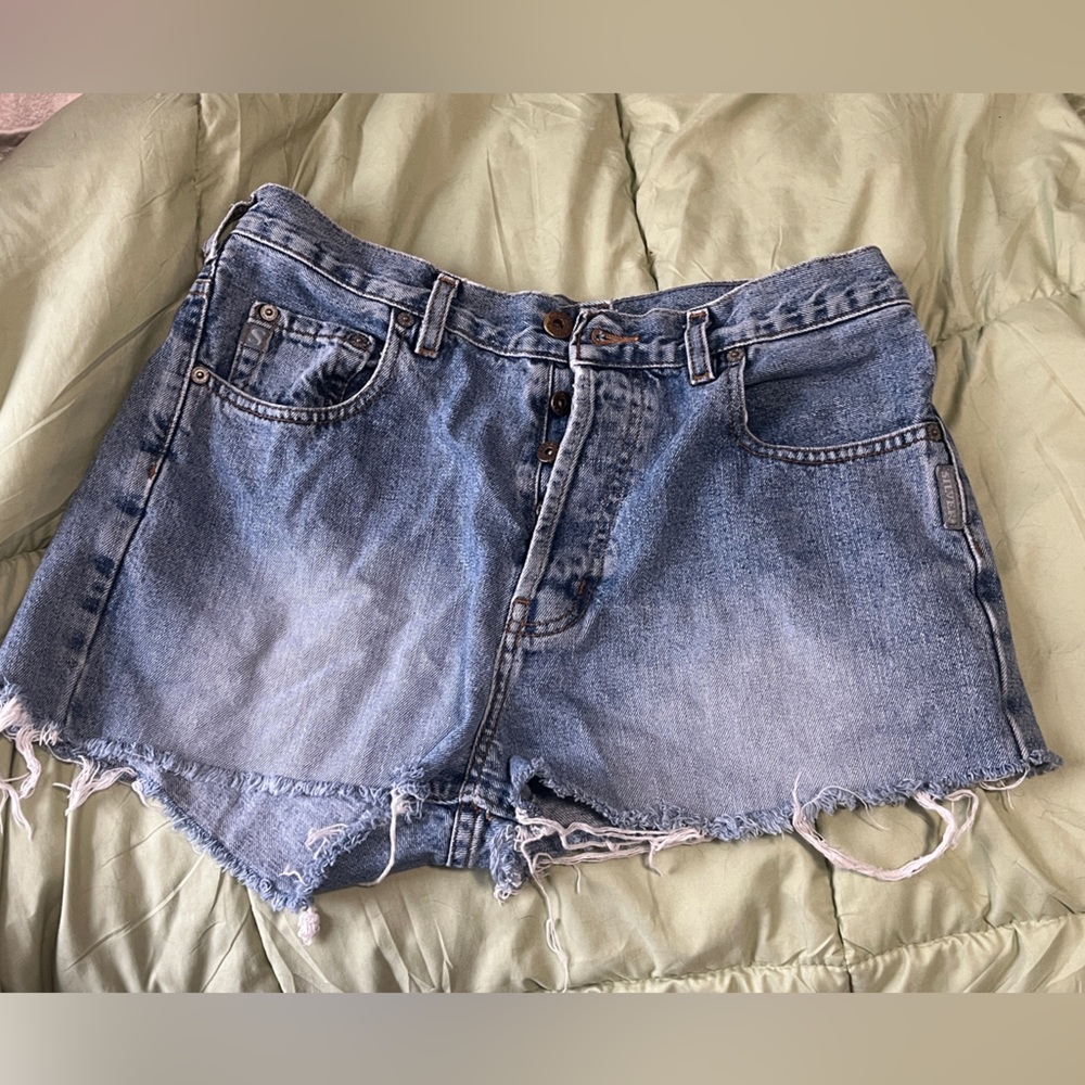 Light wash jean shorts